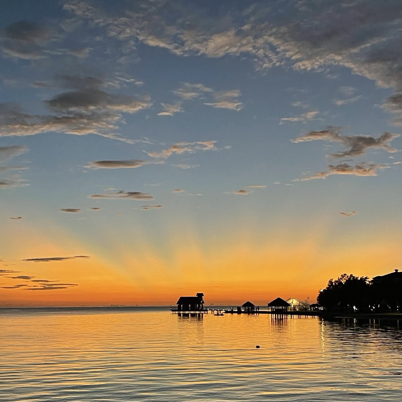 Sunset over the water, Barbados